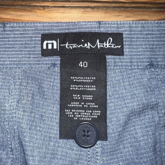 Travis Mathew Golf Shorts Mens Size 40 Blue Palm Tree Lightweight Stretch - Picture 4 of 7